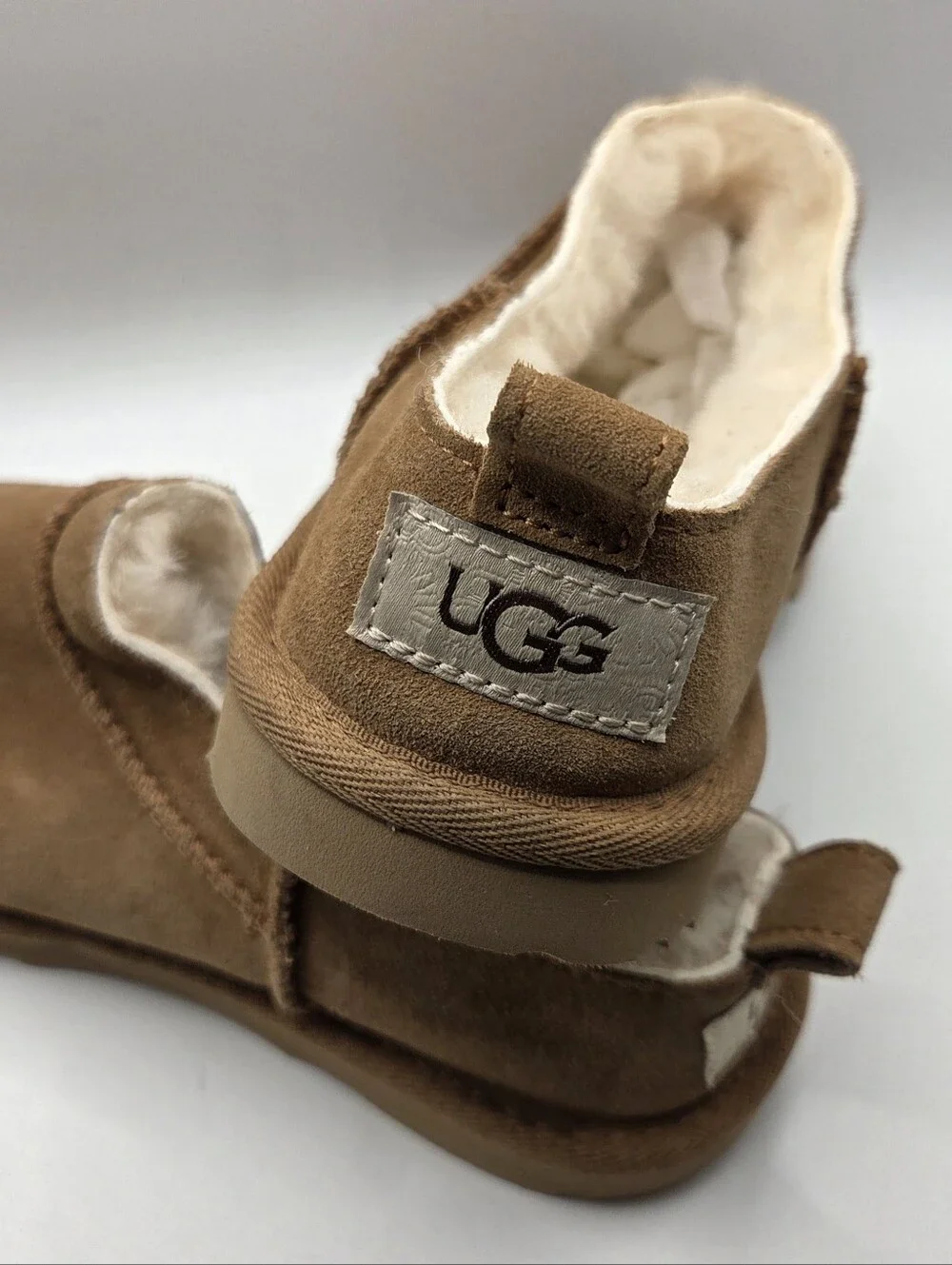 UGG Ultra Mini Classic Slip-On Bootie Kids Size 3 Chestnut